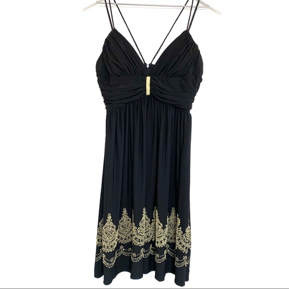 Cache Empire Babydoll Beaded Black Dress - Picture 8 of 14